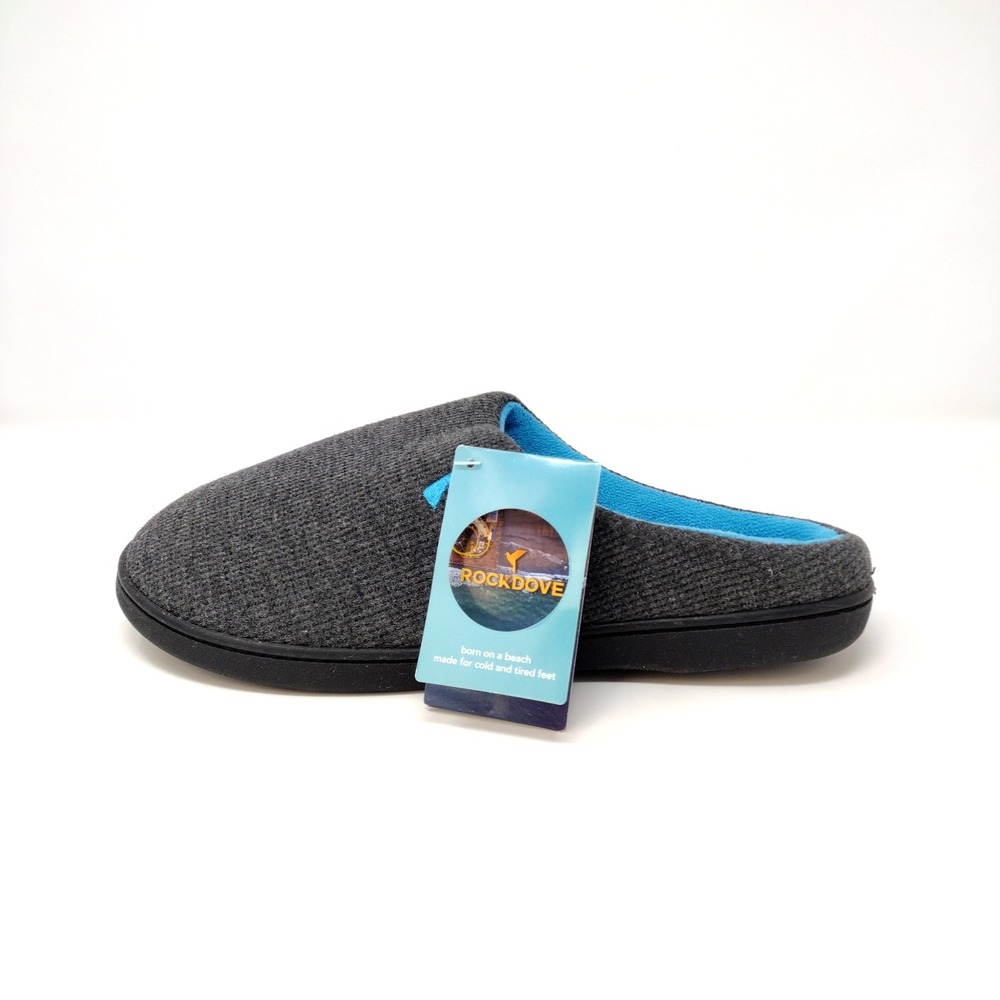RockDove Memory Foam Clog Slippers Gray Blue Indoor Outdoor XL 11-12 NEW